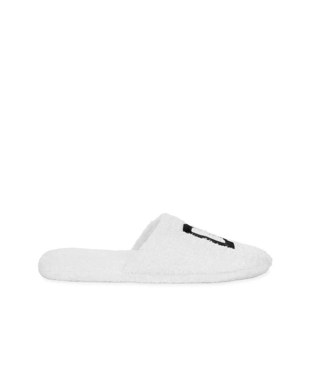 Dolce & Gabbana White Dolce&Gabbana Embroidered Terry Cotton Slippers