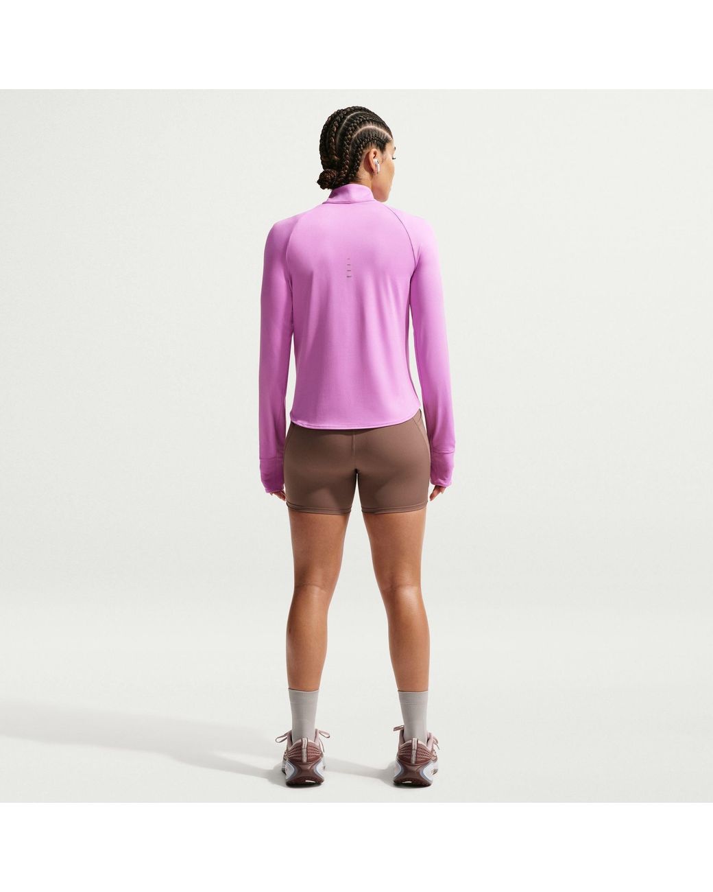 Nike Purple Swift Dri-Fit Uv 1/4-Zip Running Top