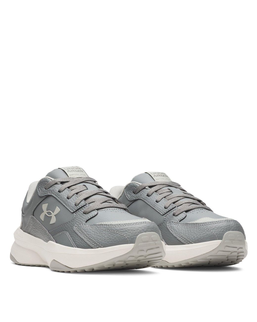 Under Armour Gray Edge Leather Low-Top Trainers for men