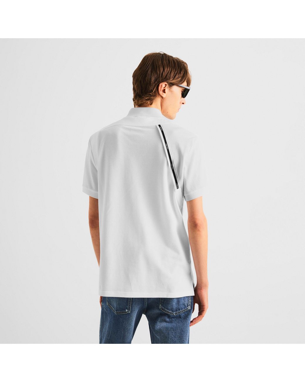 McQueen White Harness Cotton Short-Sleeve Polo for men