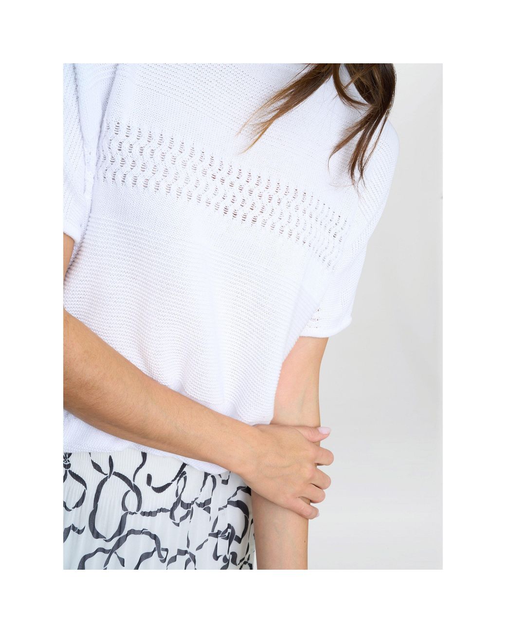 Gina Bacconi White Layla Knitted Jumpsuit