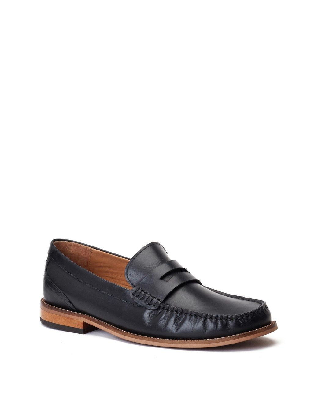 Base London Blue Garfield Leather Low-Top Trainers for men