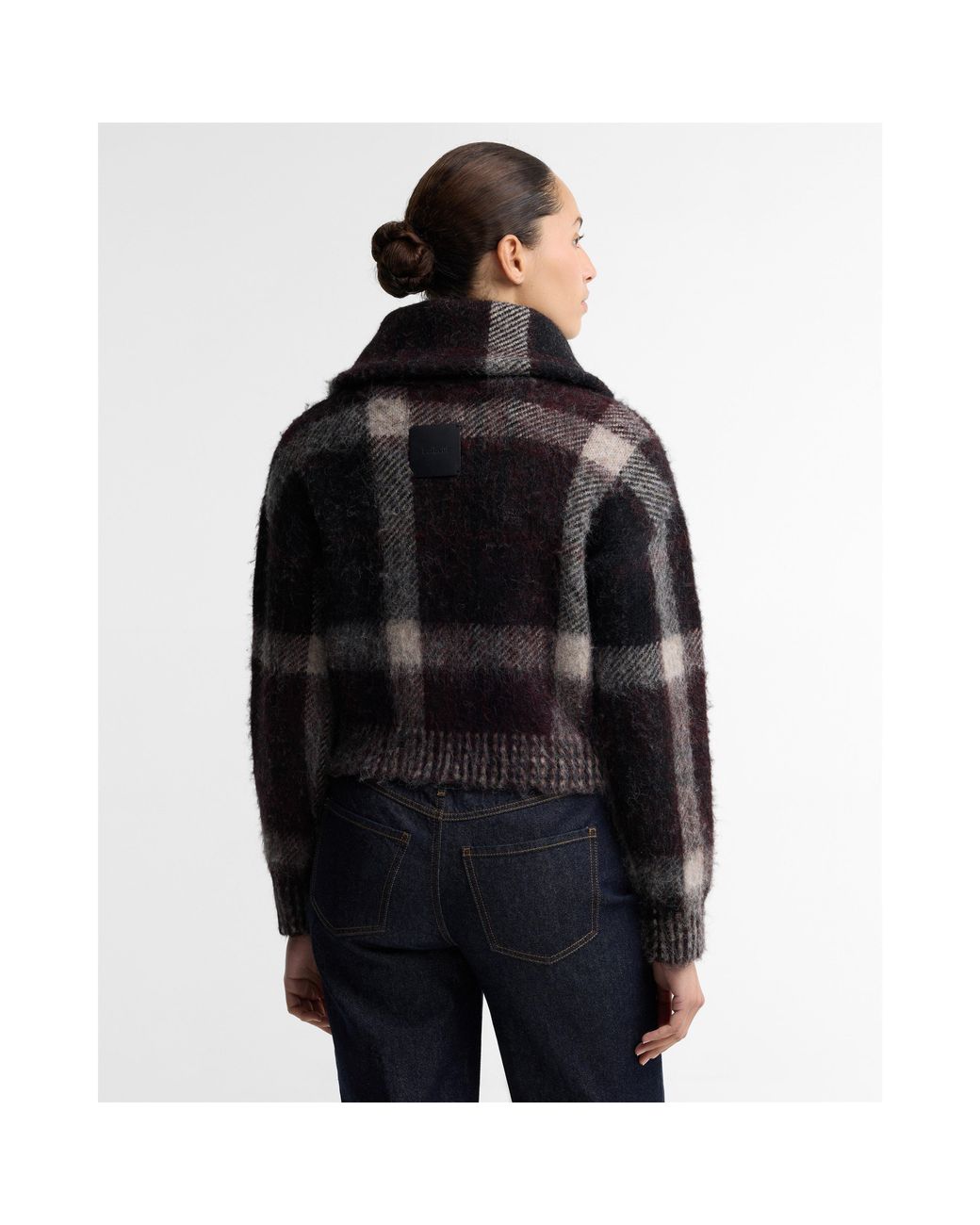 Barbour Black Carville Re-Engineered Funnel Neck Cardigan