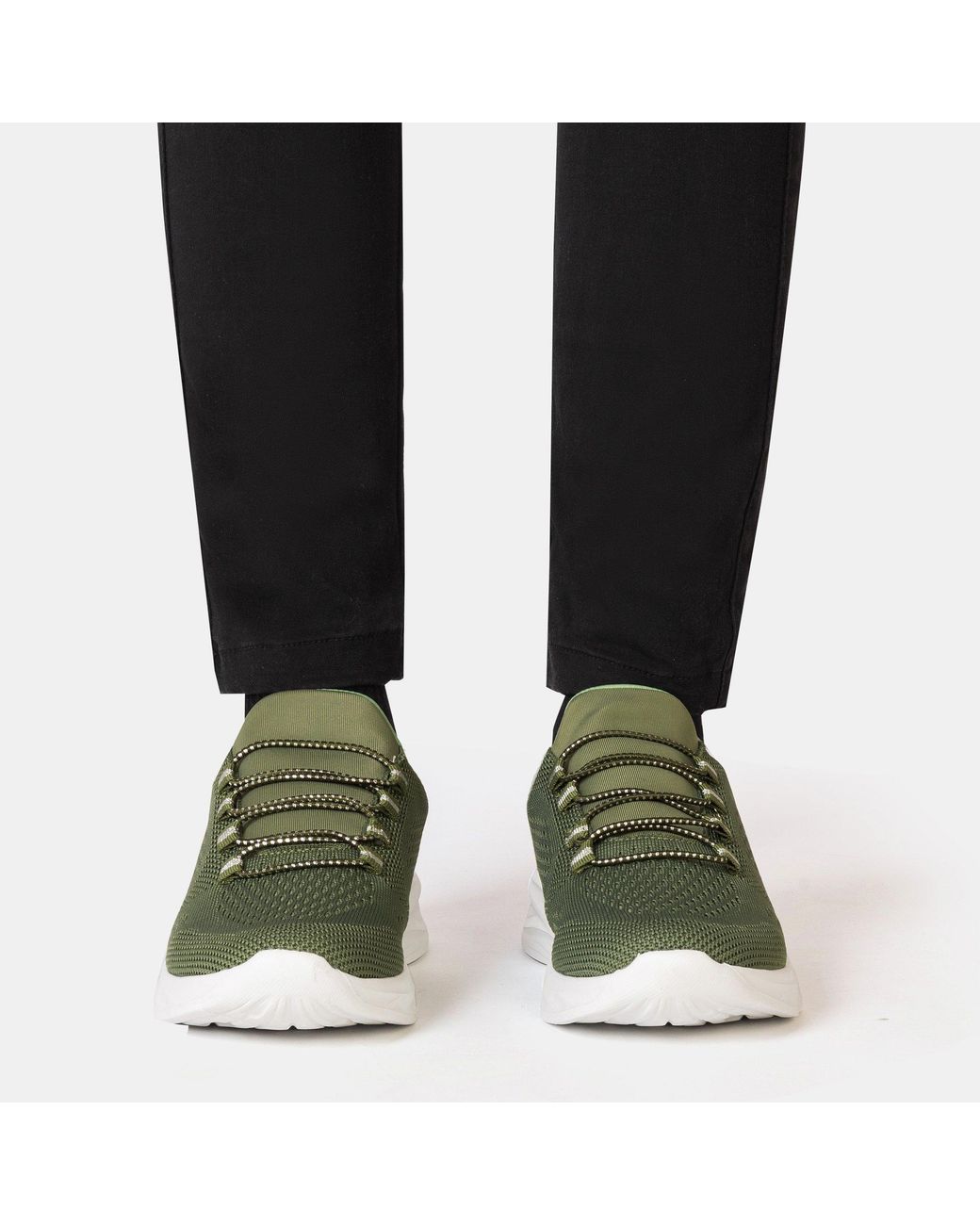 Donnay Green Knit Runner Slip On Trainers