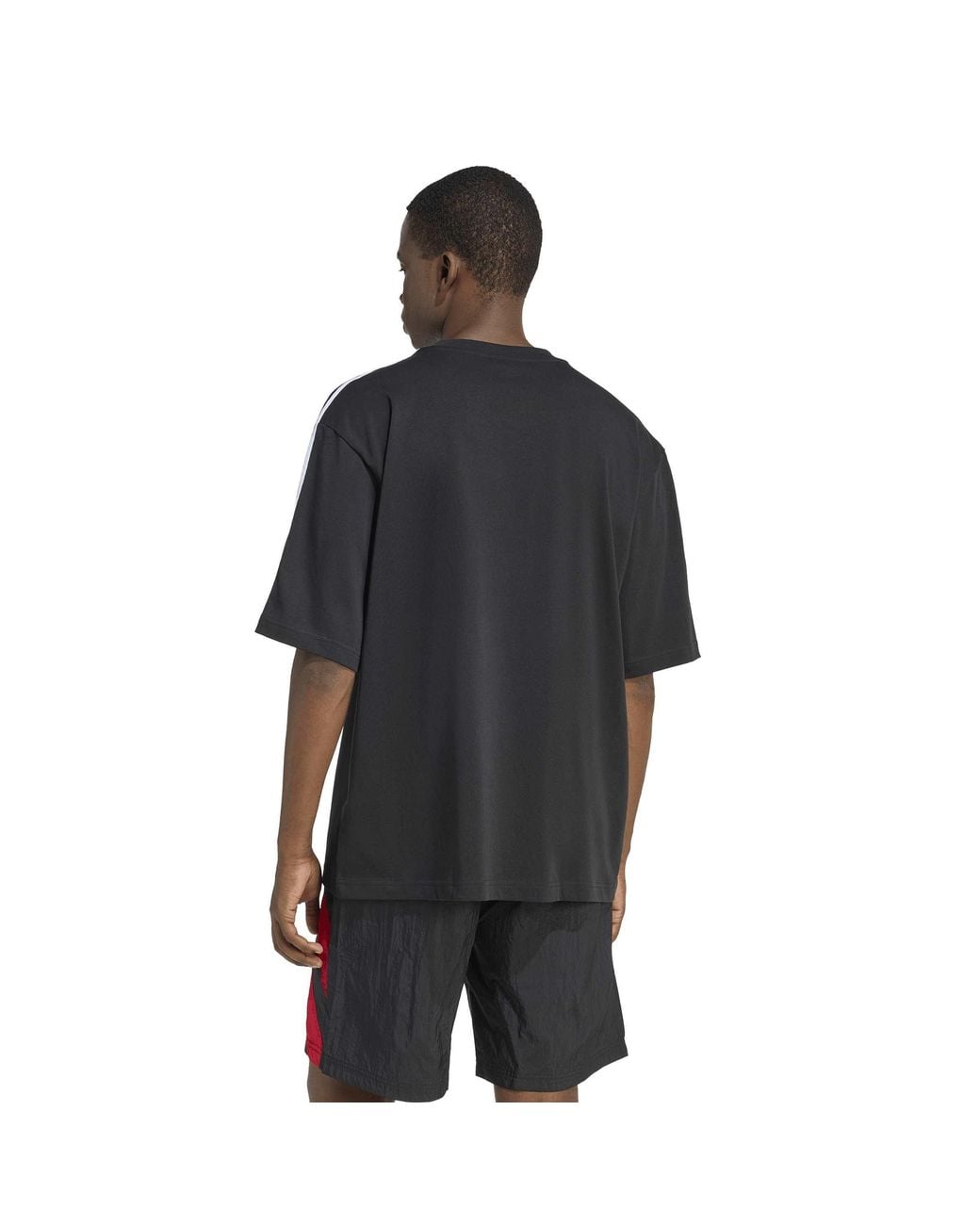 Adidas Originals Black Adi Og 3S Oversized-Fit Cotton T-Shirt for men