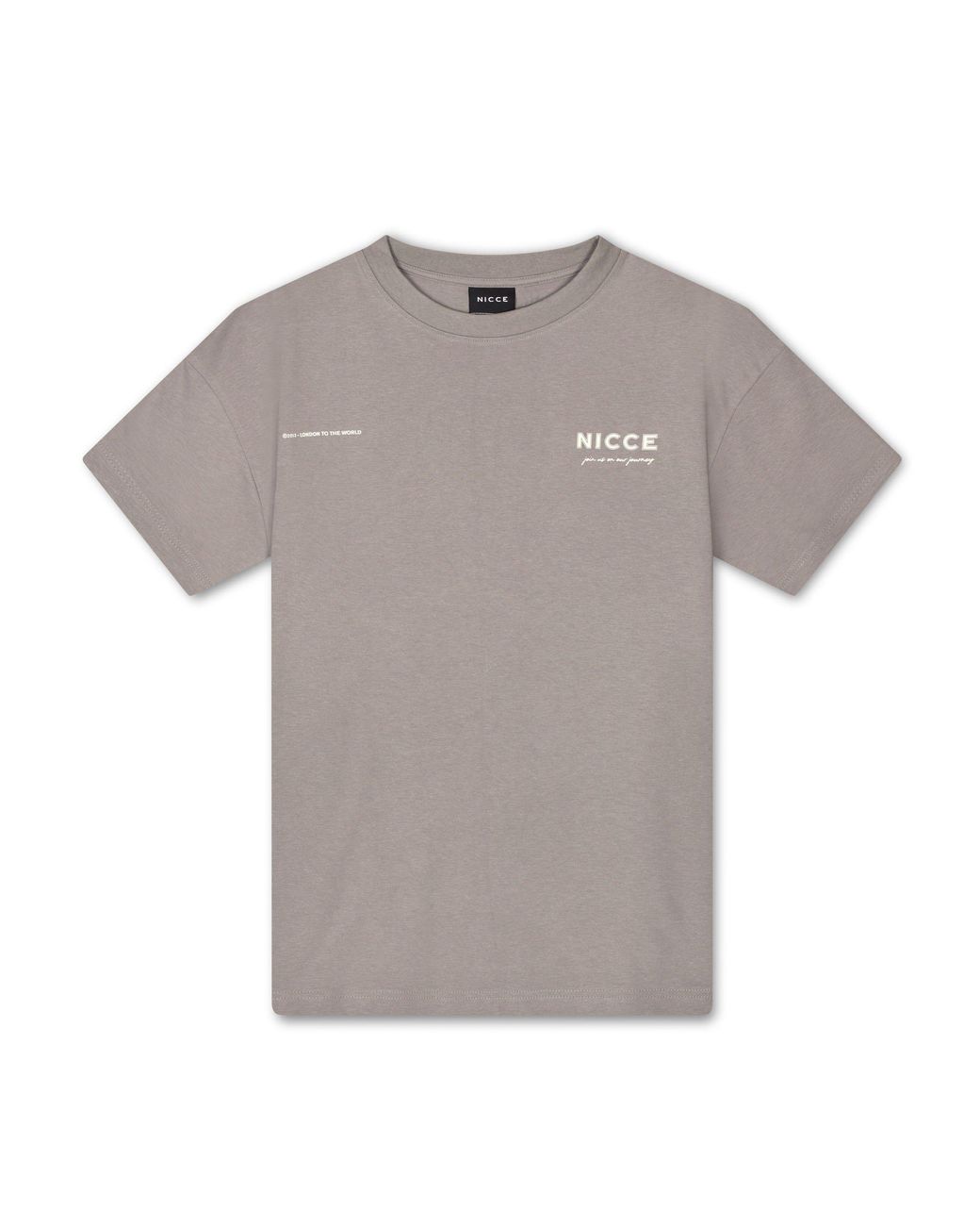 Nicce London Gray Rising Short Sleeve Oversized T-Shirt for men