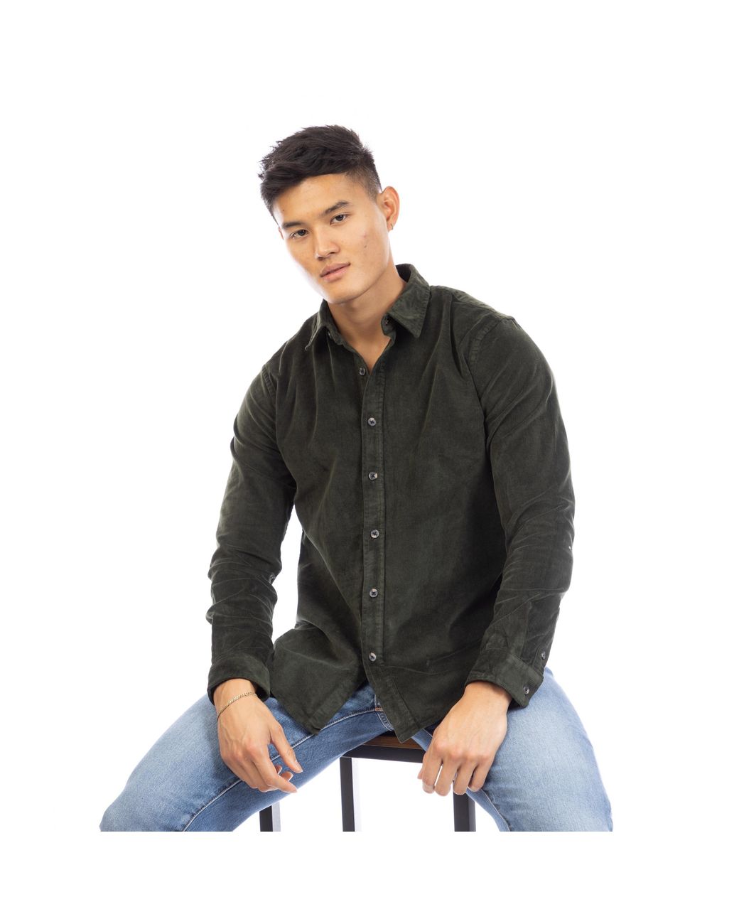 Peter Werth Black Plain Long Sleeve Shirt for men