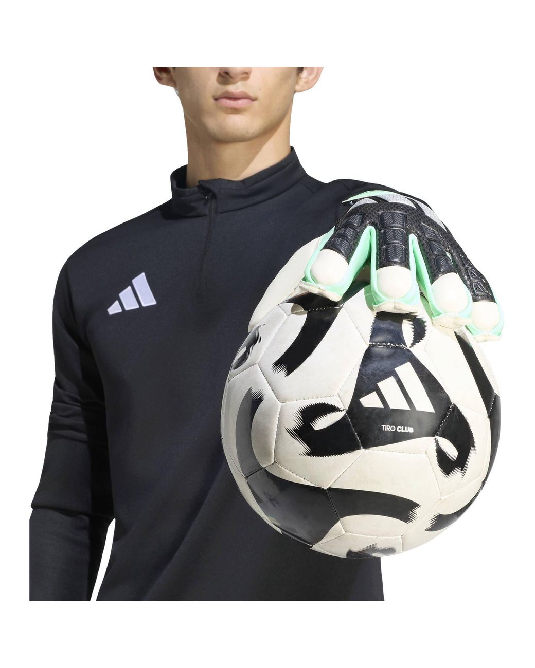 Adidas Green Predator Match Fingersave Goalkeeper Gloves Adults