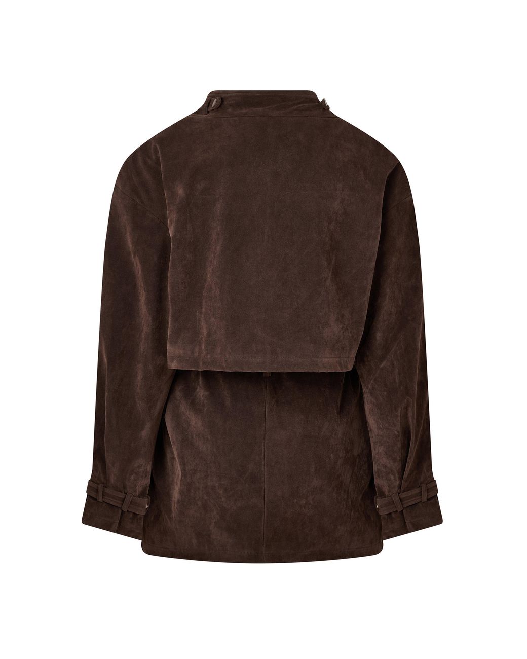 Bardot Brown Veronica Oversized Faux Leather Barn Jacket