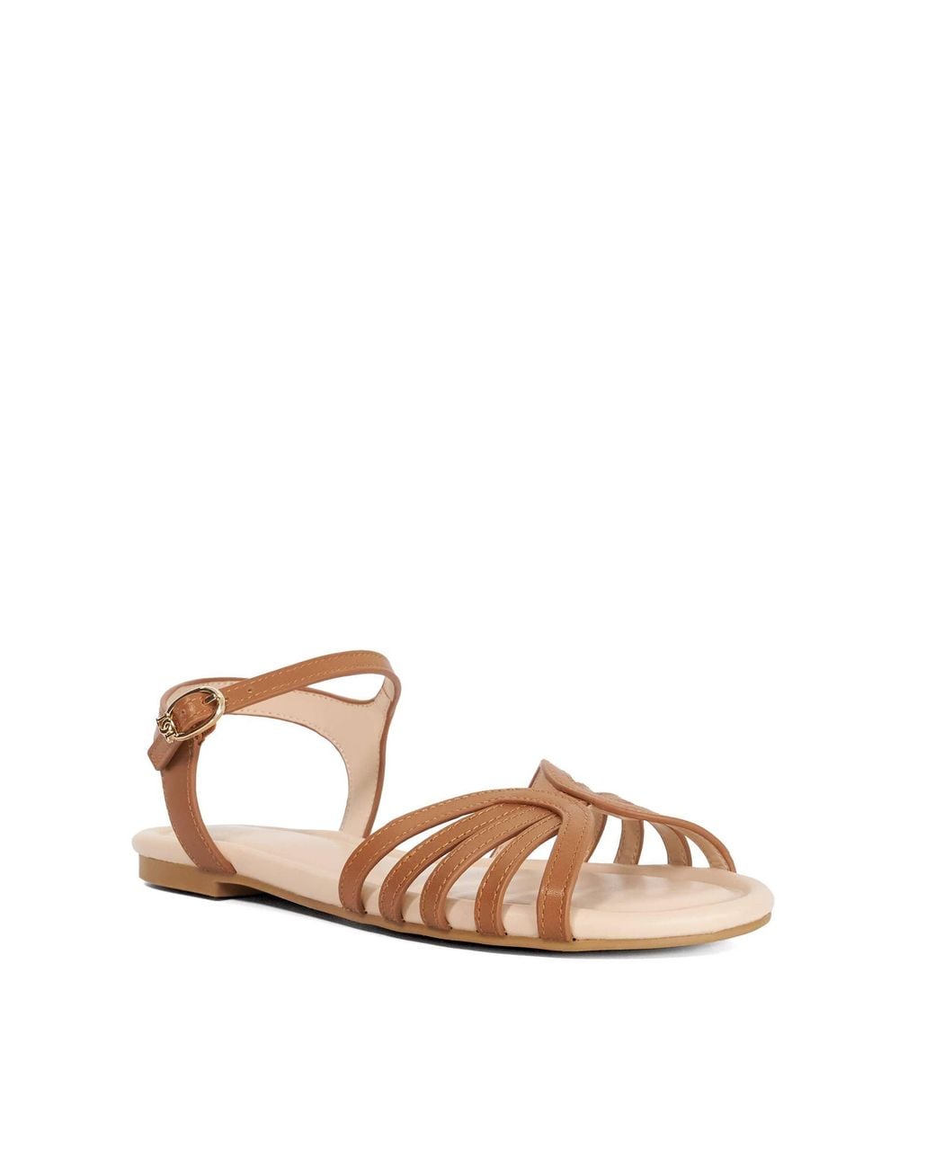 Dune Brown Lilou Flat Sandals