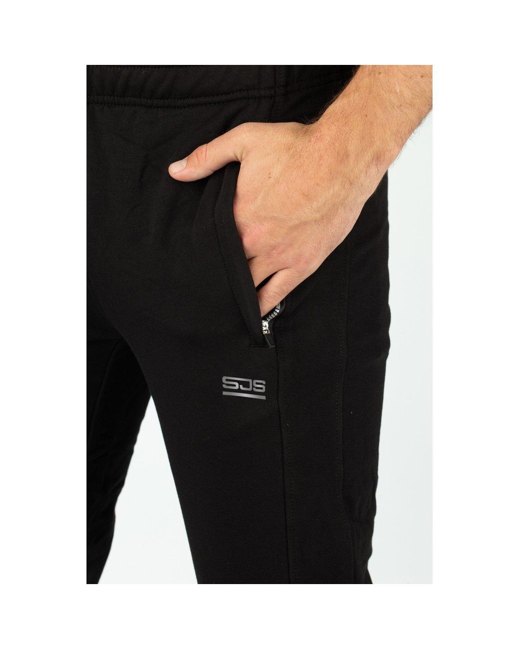 Sjeng Sports Black Auckland Performance Tracksuit Bottoms for men