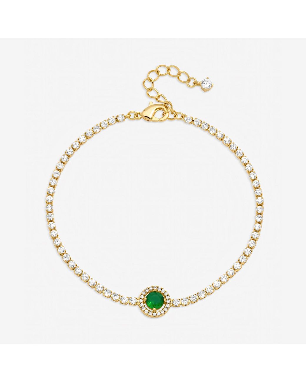 Jon Richard Metallic Plated And Emerald Crystal Stone Bracelet