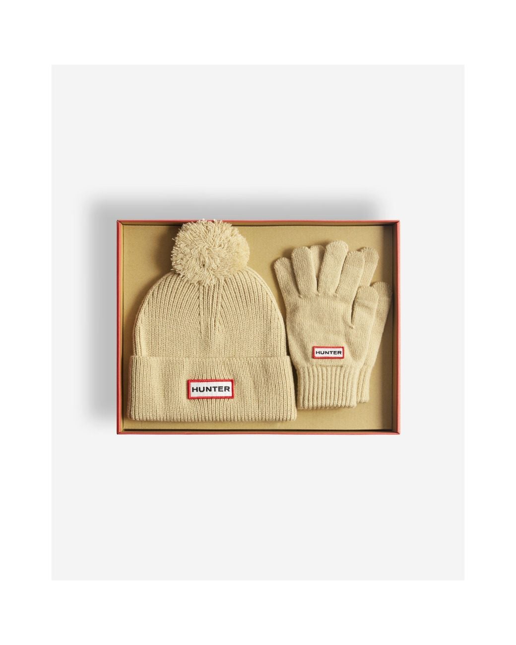 Hunter Natural Pom Pom Hat And Glove Set