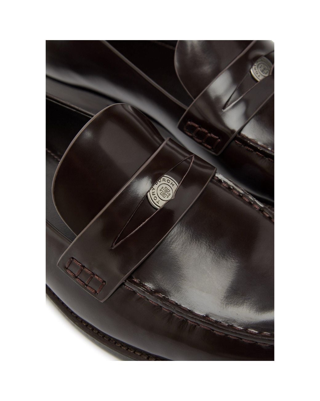 Tory Burch Brown Classic Penny Leather Loafers