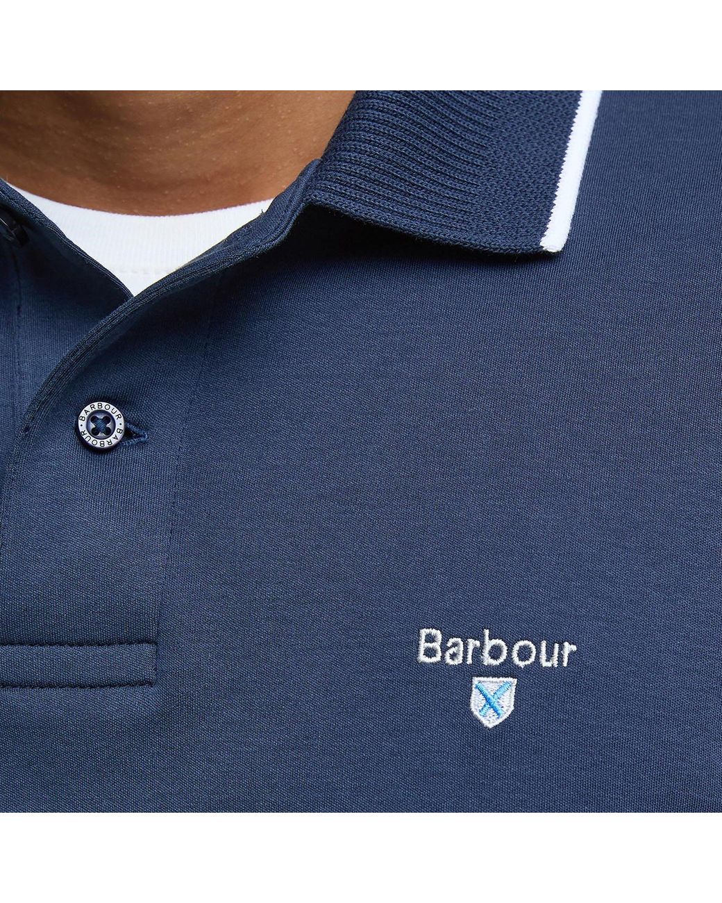 Barbour Blue Hackney Tailored Short-Sleeved Polo Shirt for men
