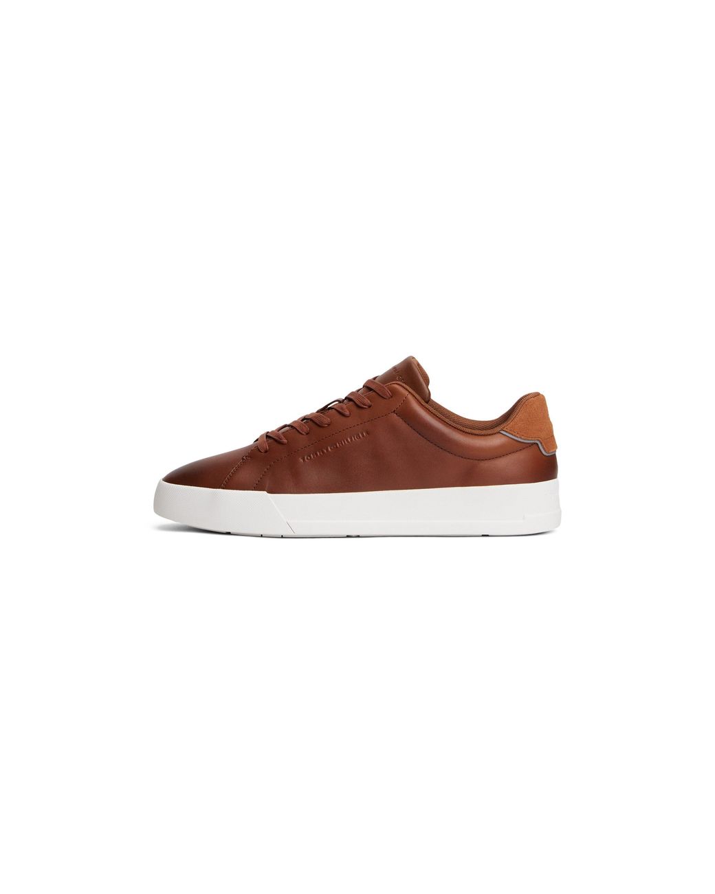 Tommy Hilfiger Brown Court Leather Low Top Trainers for men