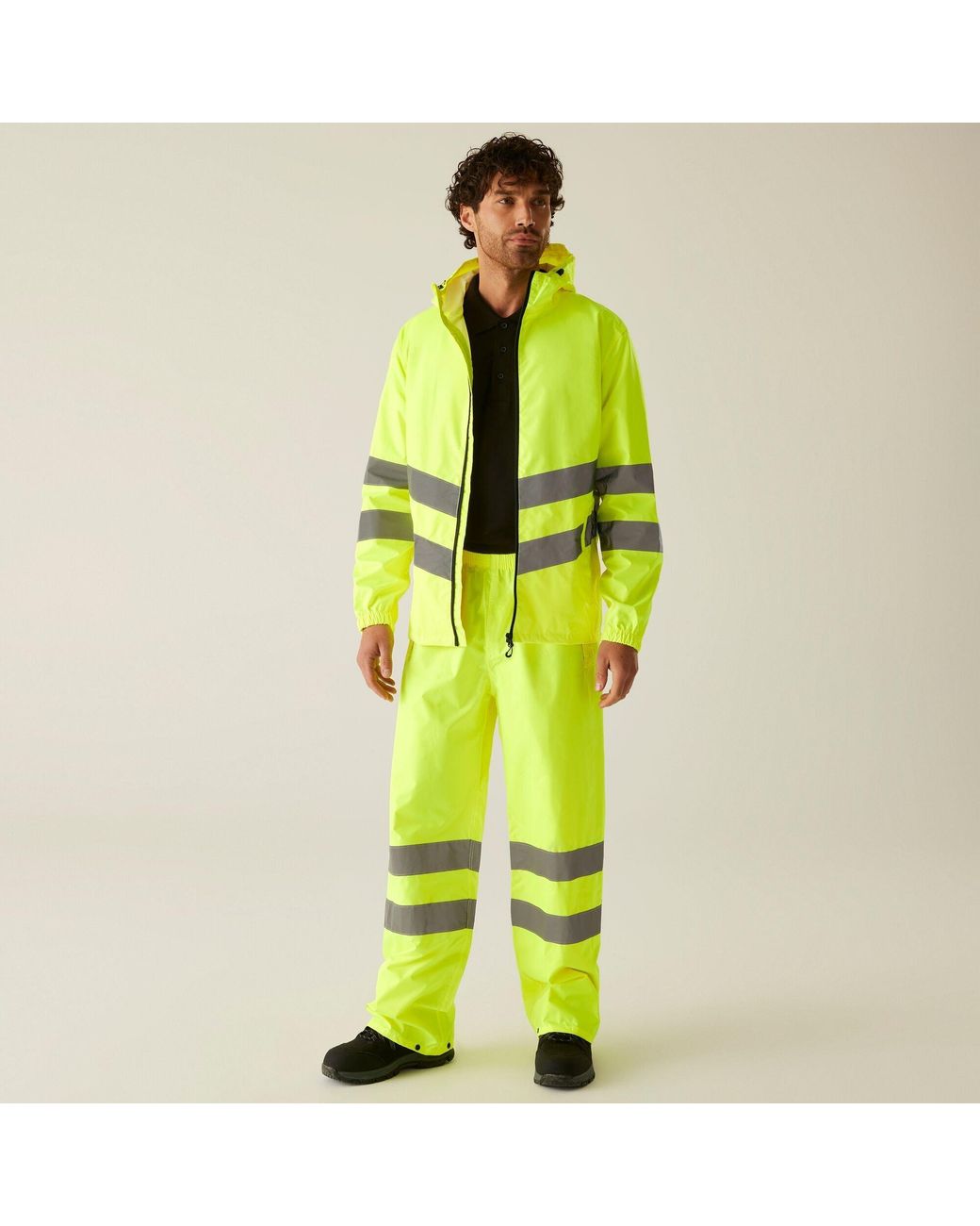 Regatta Green Hi-Vis Pro Waterproof Reflective Packaway Wo for men