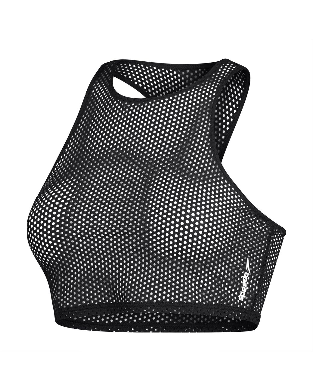 Speedo Black Mesh Crop Top Bikini