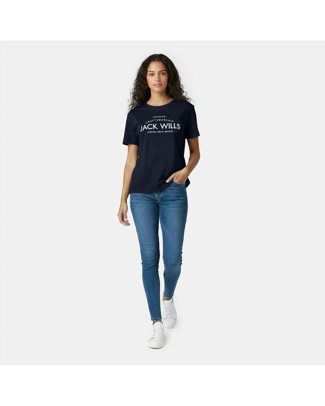 Jack Wills Blue Forstal Boyfriend T-Shirt Ladies