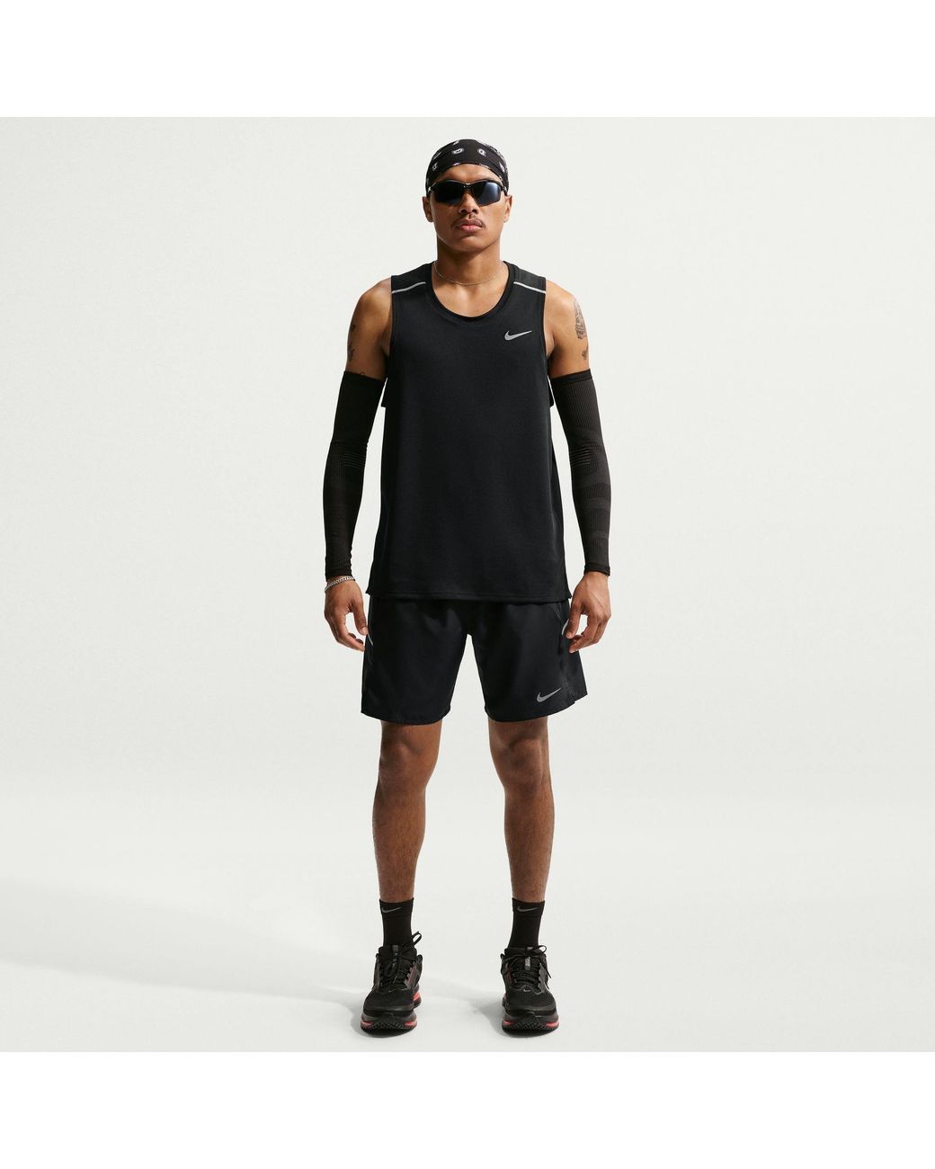Nike Black Miler 7 Performance Running Shorts for men