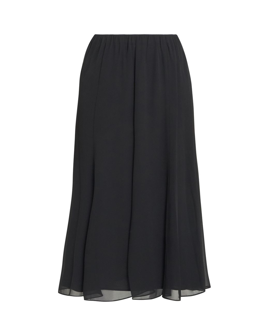 Gina Bacconi Black Annalise Flowing Chiffon Midi Skirt