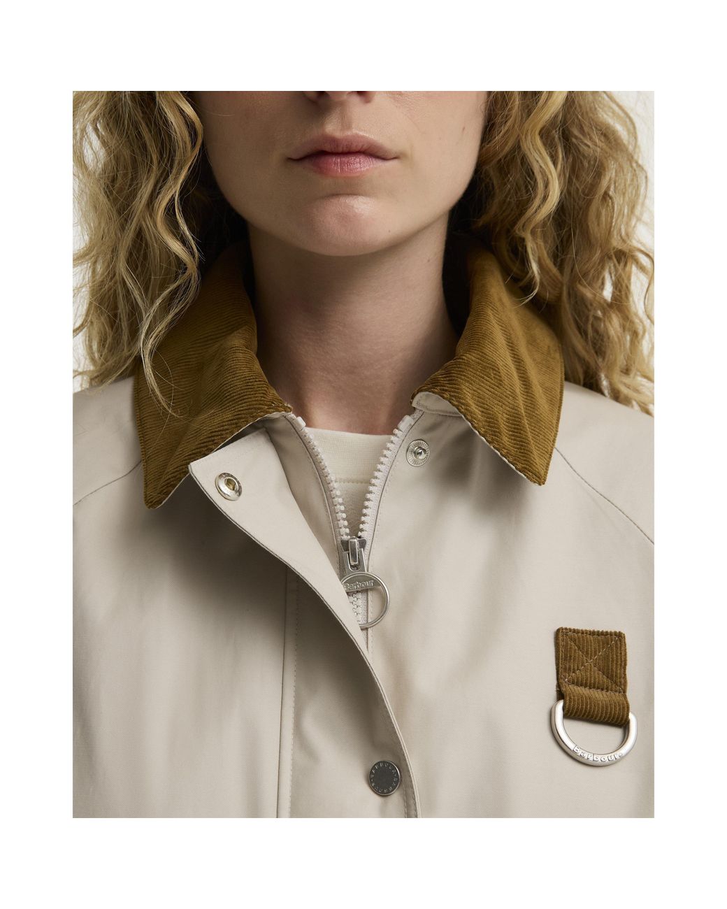 Barbour Natural Wendy Modern Heritage Cotton Cropped Barn Jacket