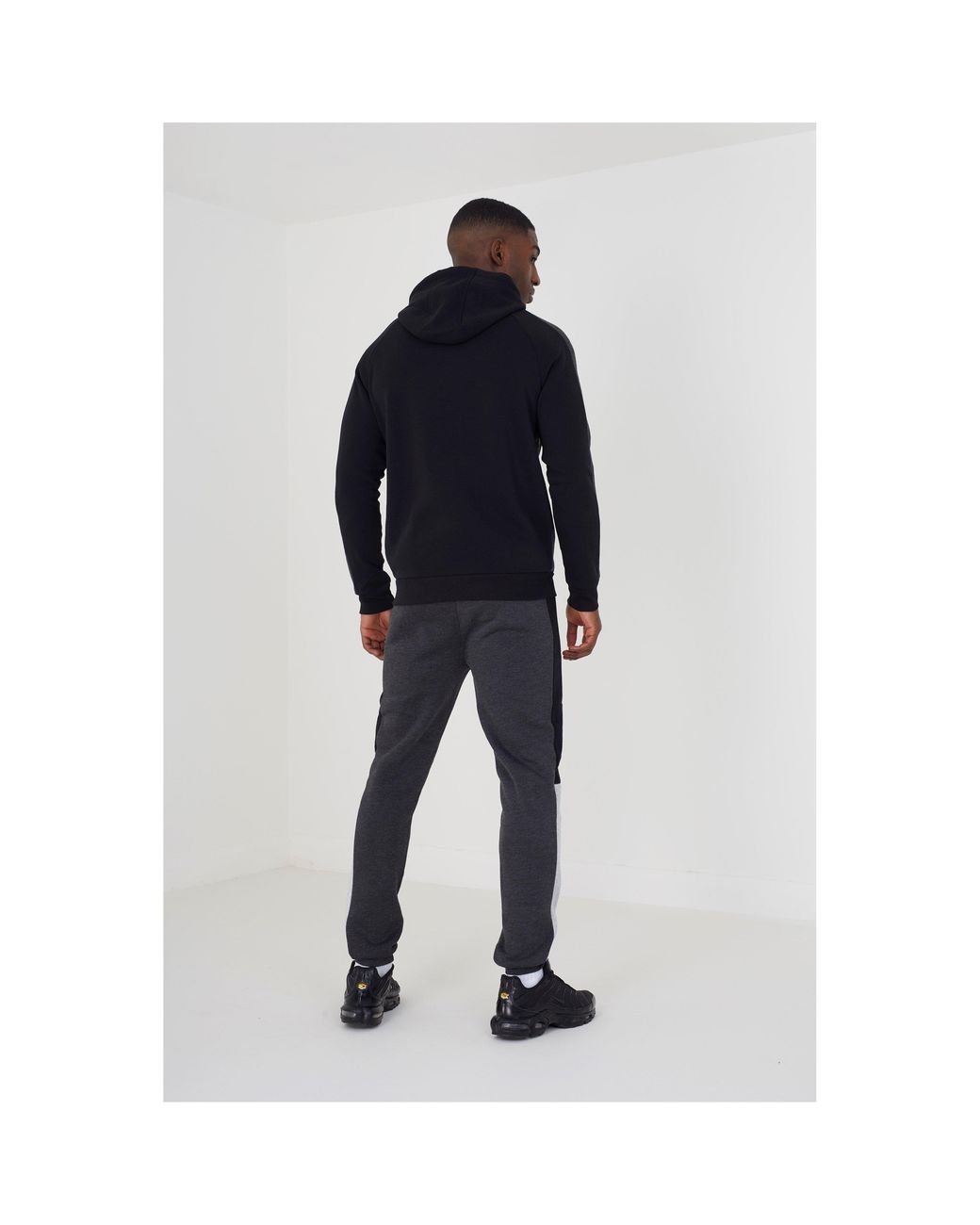 Brave Soul Black Colourblock Hoodie & Joggers Set for men