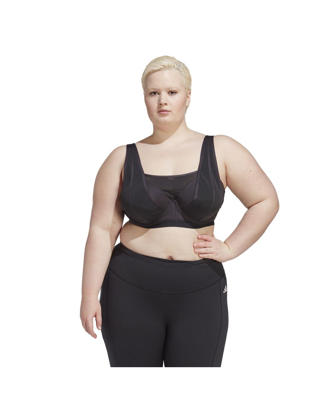 Adidas Blue Collective Power Luxe High Support Medium Impact Sports Bra (Plus Size)