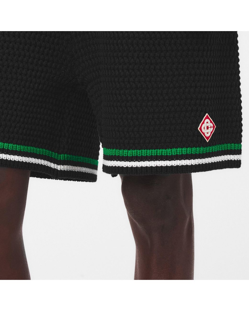 Casablanca Black Woven Tailored Fit Tracksuit Shorts for men