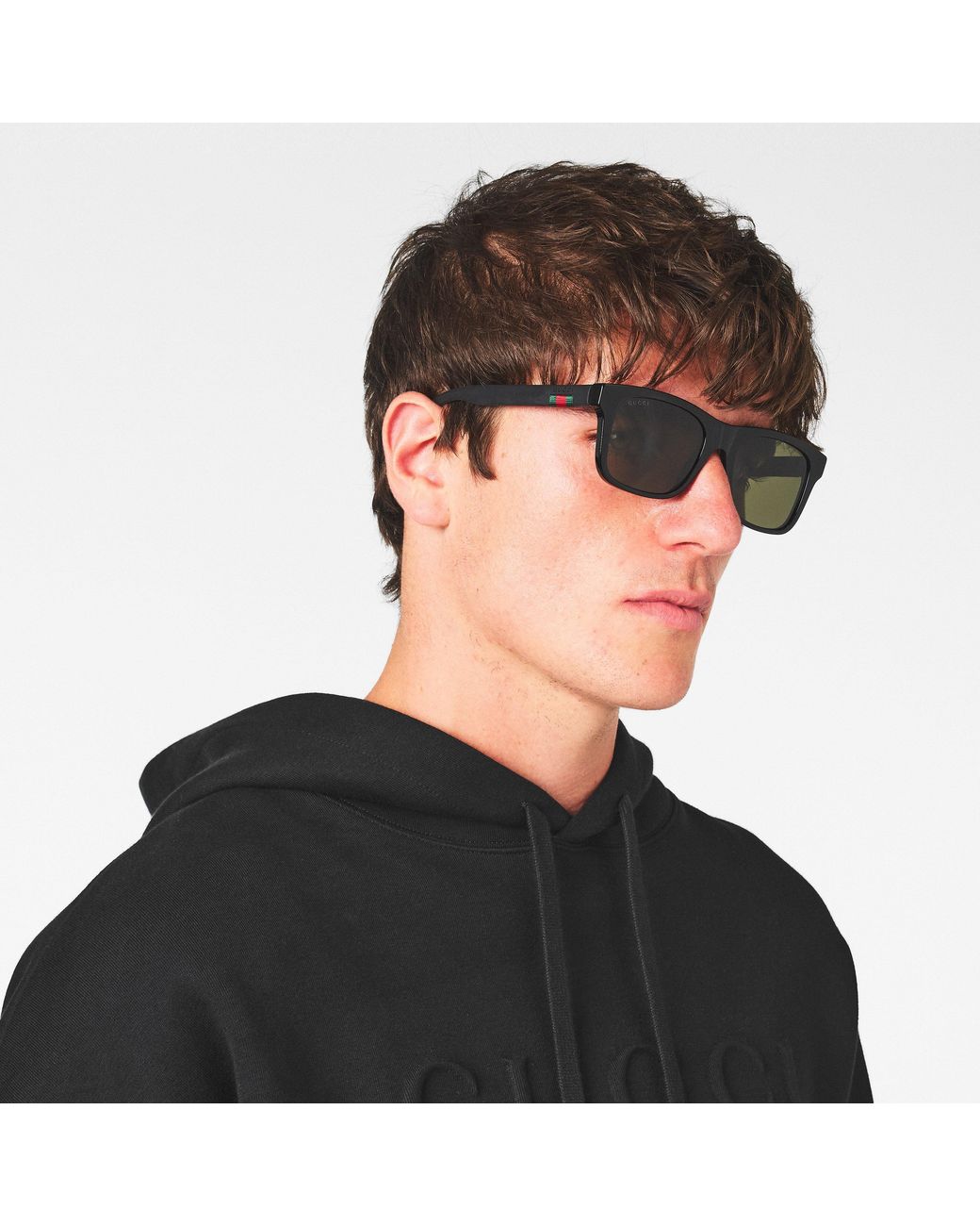 Gucci Gray Gg0008S Wayfarer Sunglasses for men