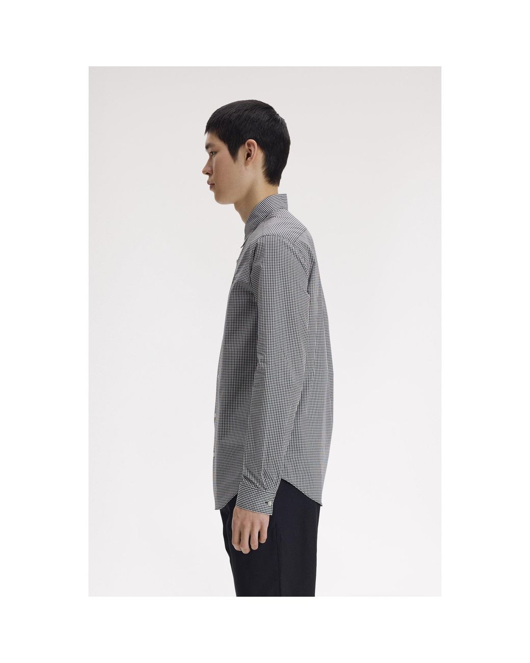 Fred Perry Gray Long Sleeve Patterned Shirt for men