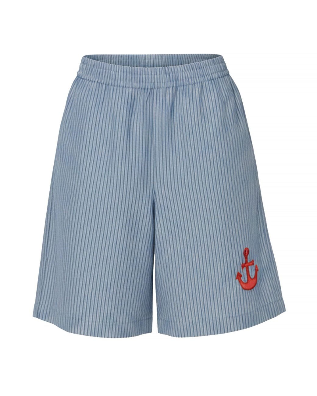 Stella Nova Blue Striped Anchor Embroidered Shorts