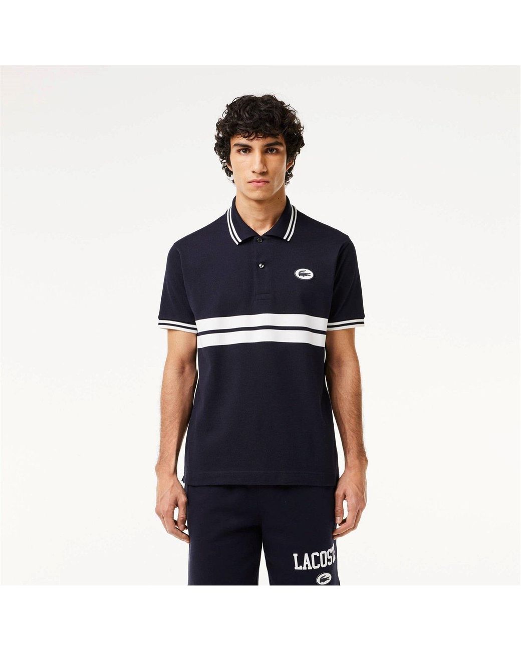 Lacoste Blue Stripe Polo Shirt for men