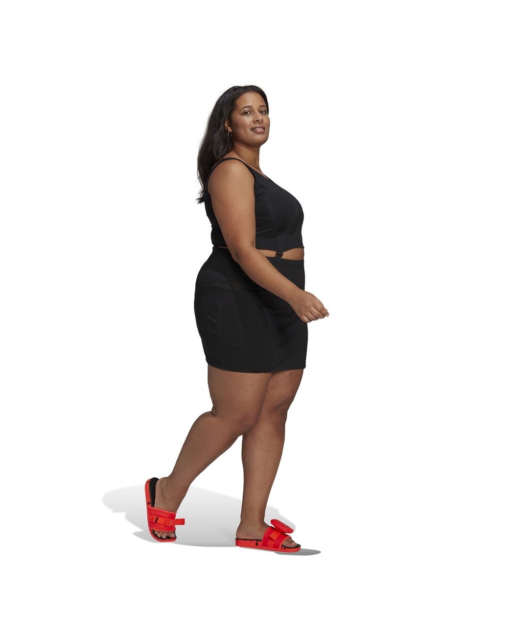 Adidas Originals Black Rib Cut Out Dress