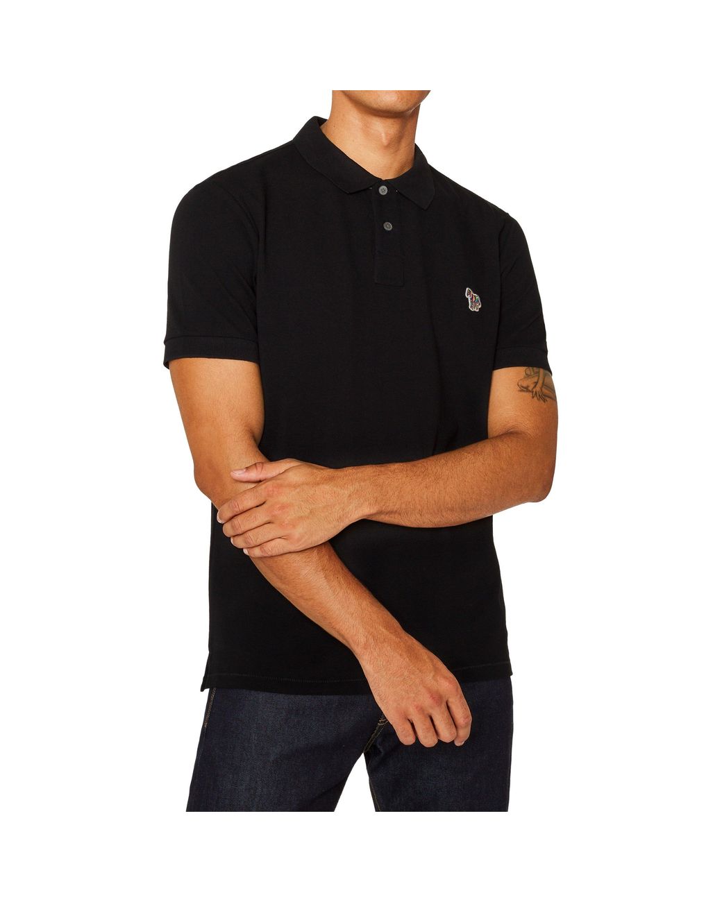Paul Smith Black Regular Fit Zebra Polo Shirt for men