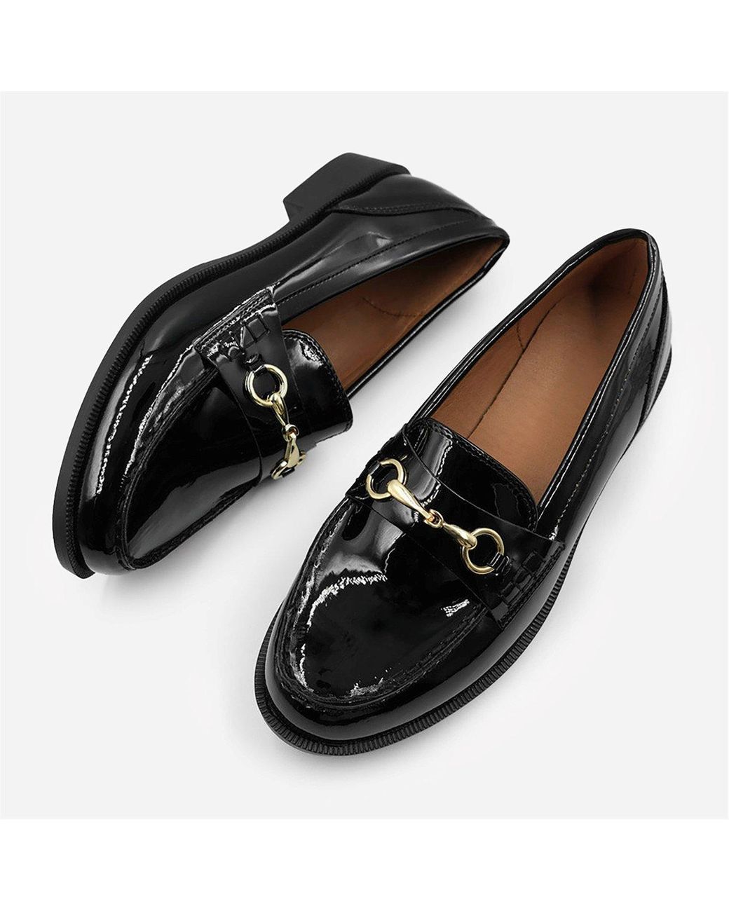Where's That From Black Cielo Round Toe Metal Detail Loafers