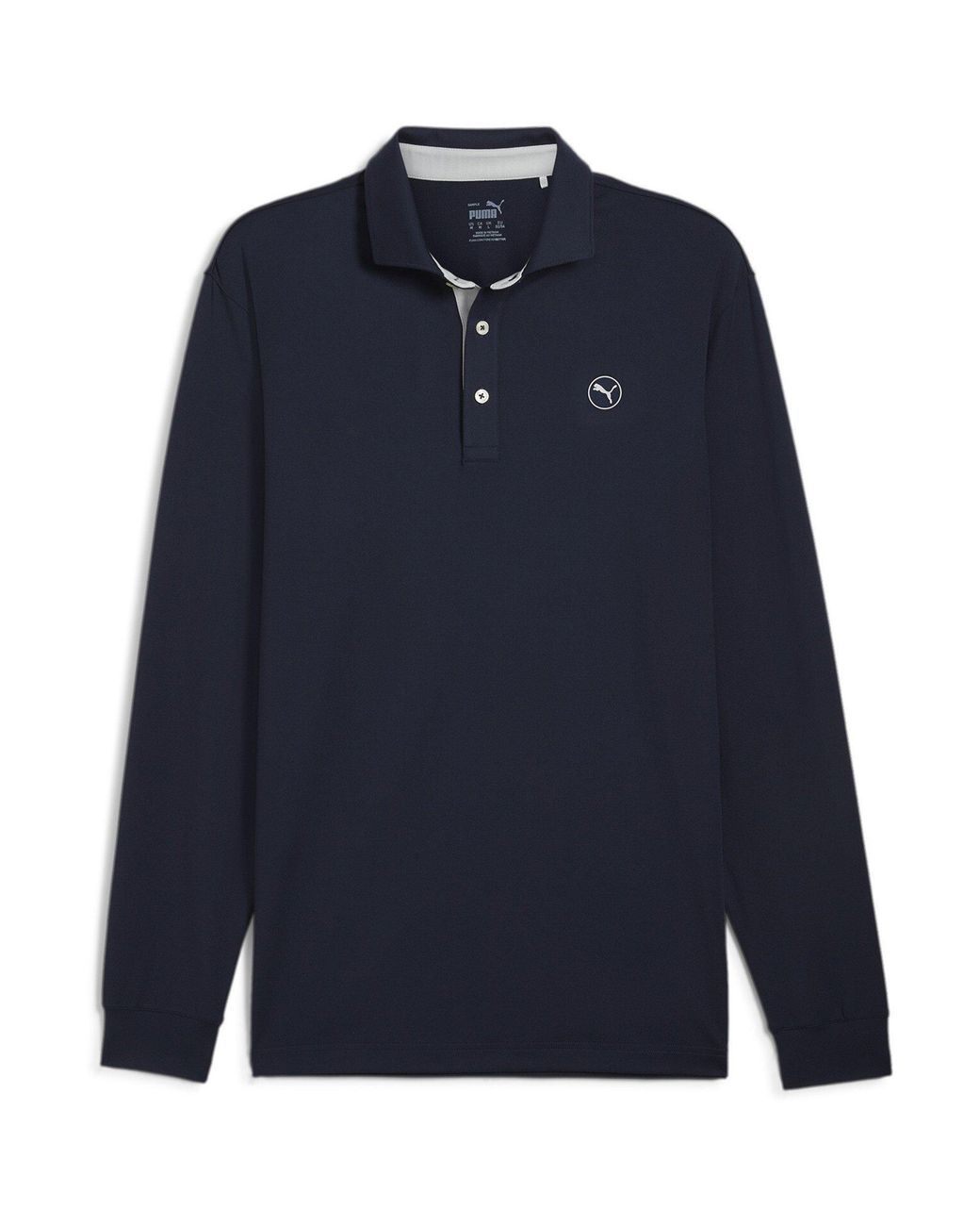 PUMA Blue Cloudspun Long Sleeve Midweight Performance Polo Shirt for men
