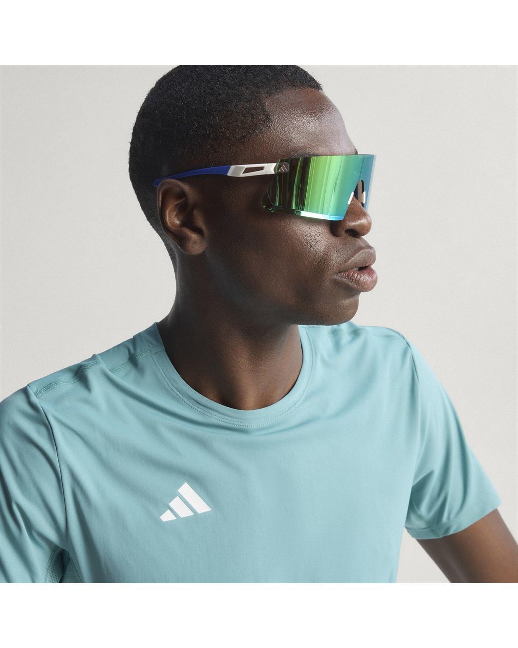 Adidas Blue Adizero Essentials Running T-Shirt for men