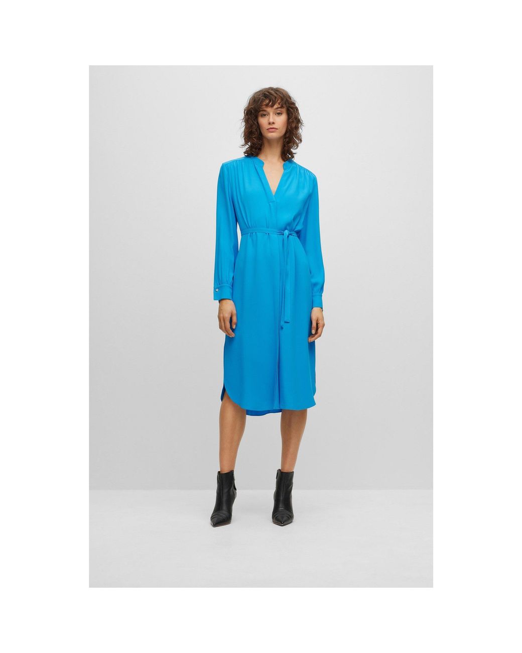Boss Blue Dibanorah Wrap Dress