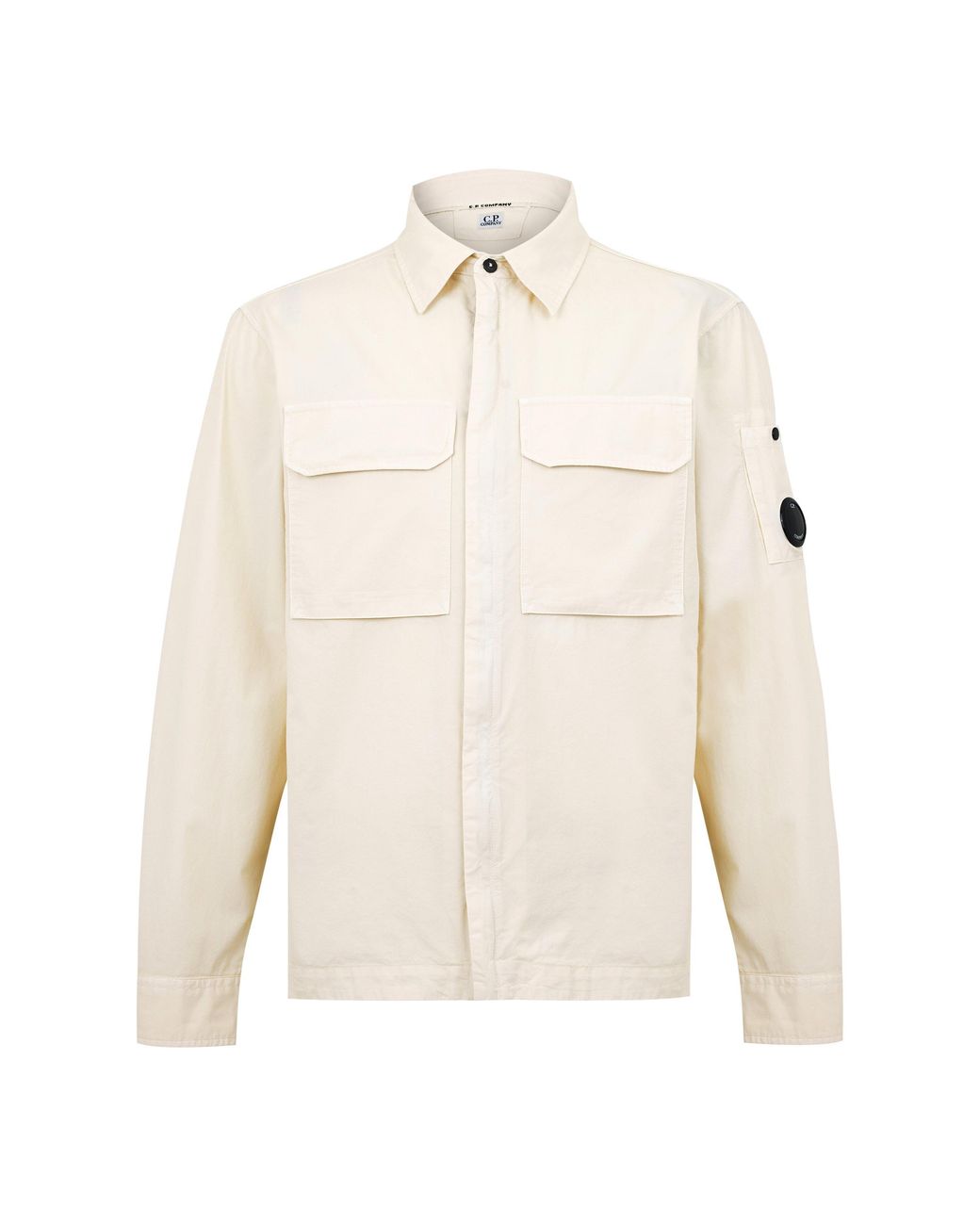 C P Company White Gabard Overshirt for men