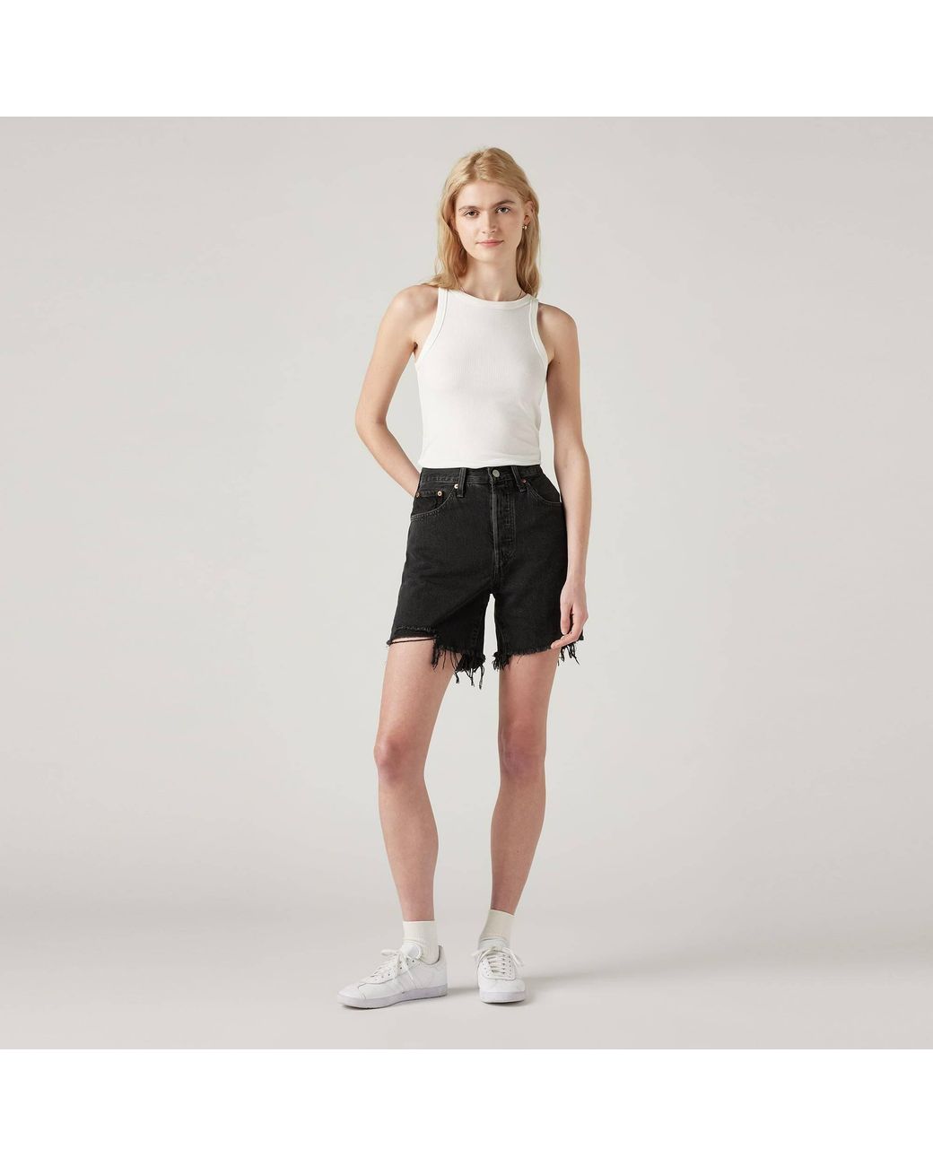 Levi's Black 501 Mid Thigh Short Lunar Blac