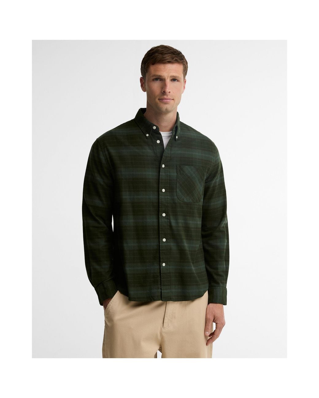 Barbour Black Dunoon Tartan Cotton Long-Sleeve Shirt for men