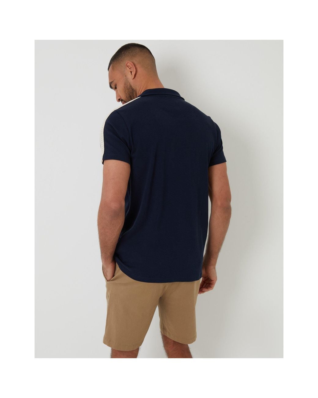 Threadbare Blue Kirkby Short-Sleeve Polo Shirt for men