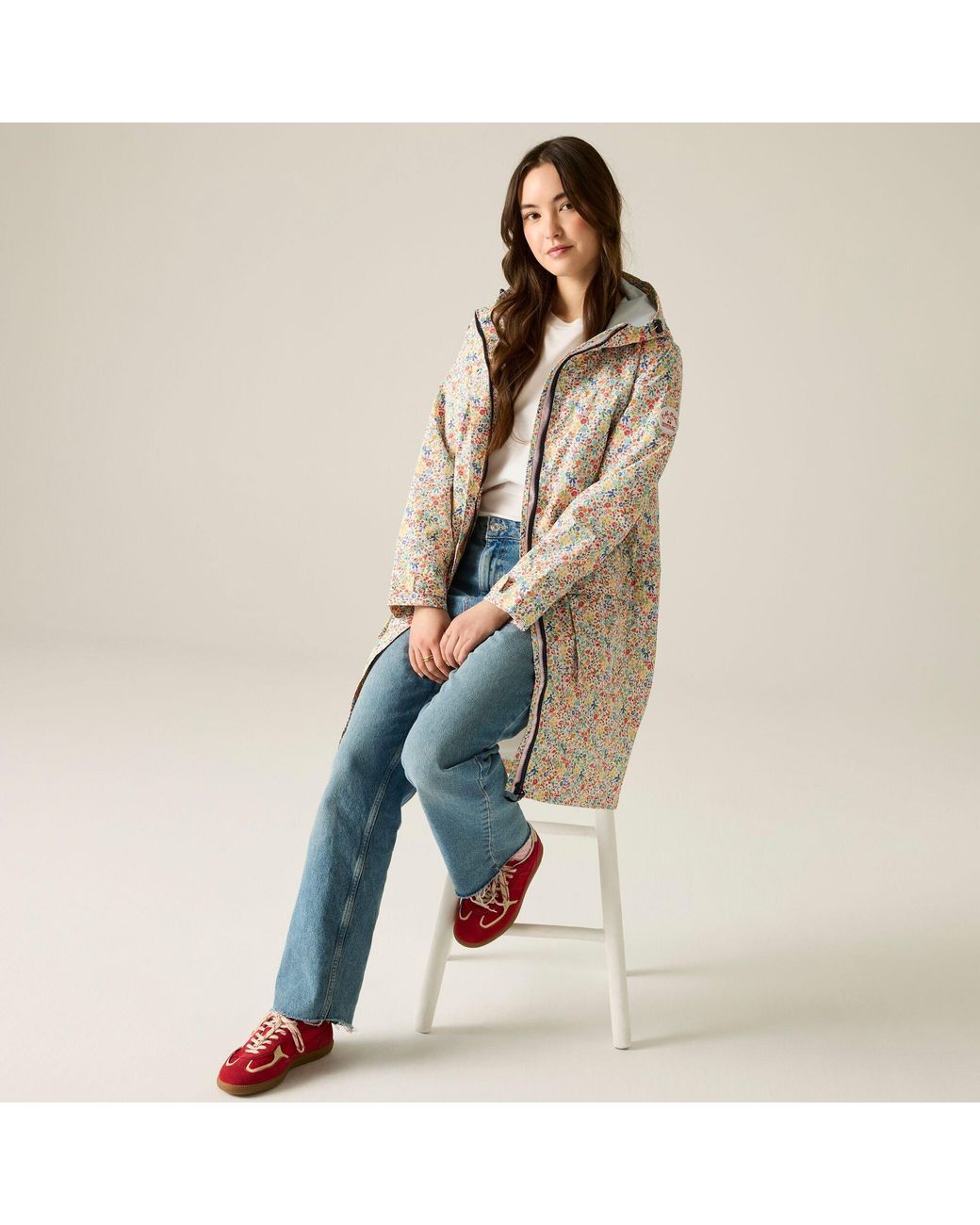 Regatta Natural Cath Kidston Long Waterproof Shell Jacket
