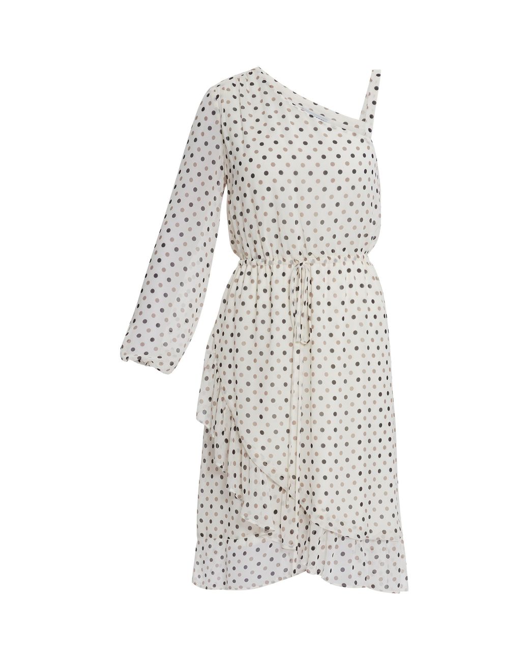 Gina Bacconi White Sasha Chiffon Spot Dress Wrap
