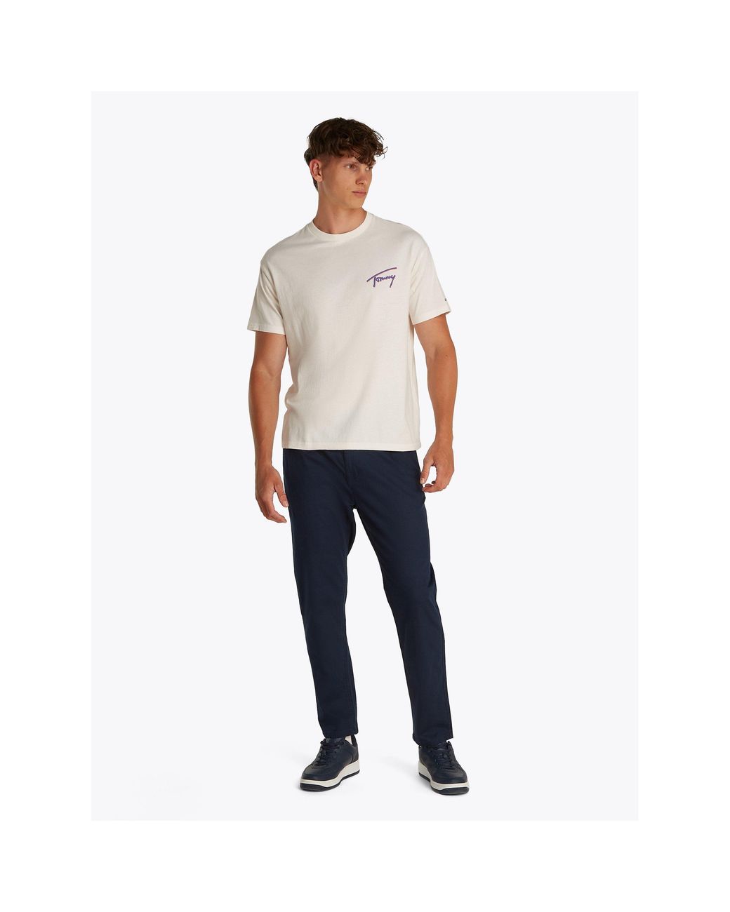 Tommy Hilfiger White Faded Graphic T-Shirt for men