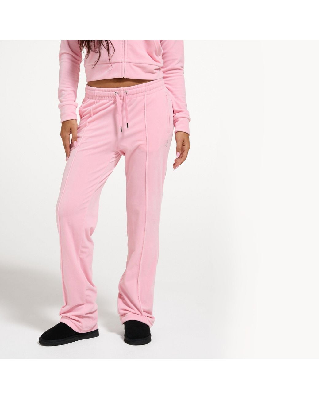 Juicy Couture Pink Tina Track Pant Velour Joggers