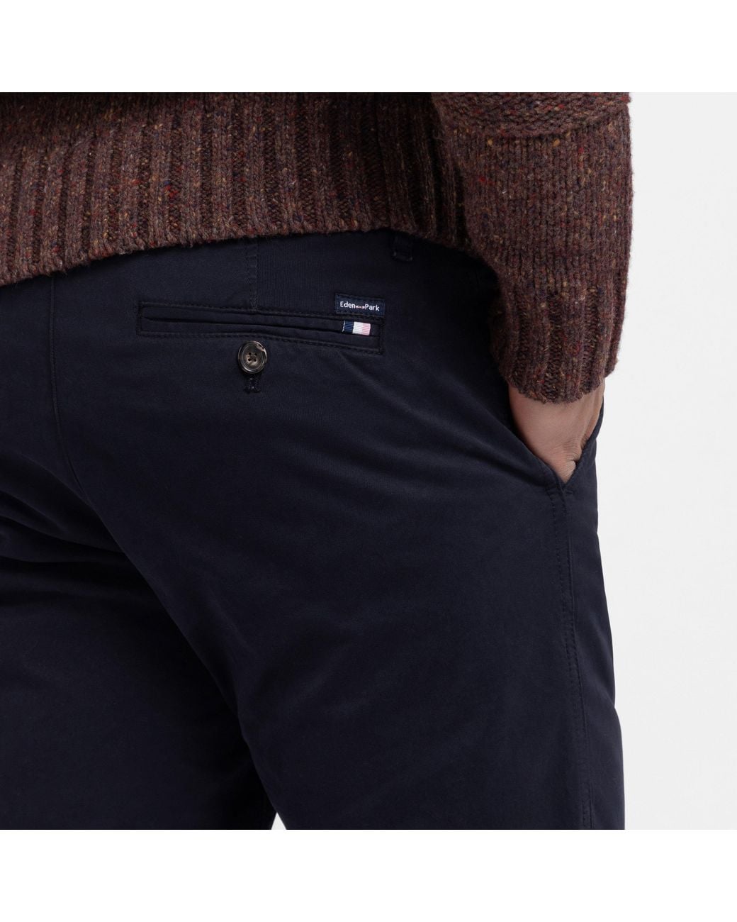 Eden Park Blue Straight-Leg Dark Chinos for men