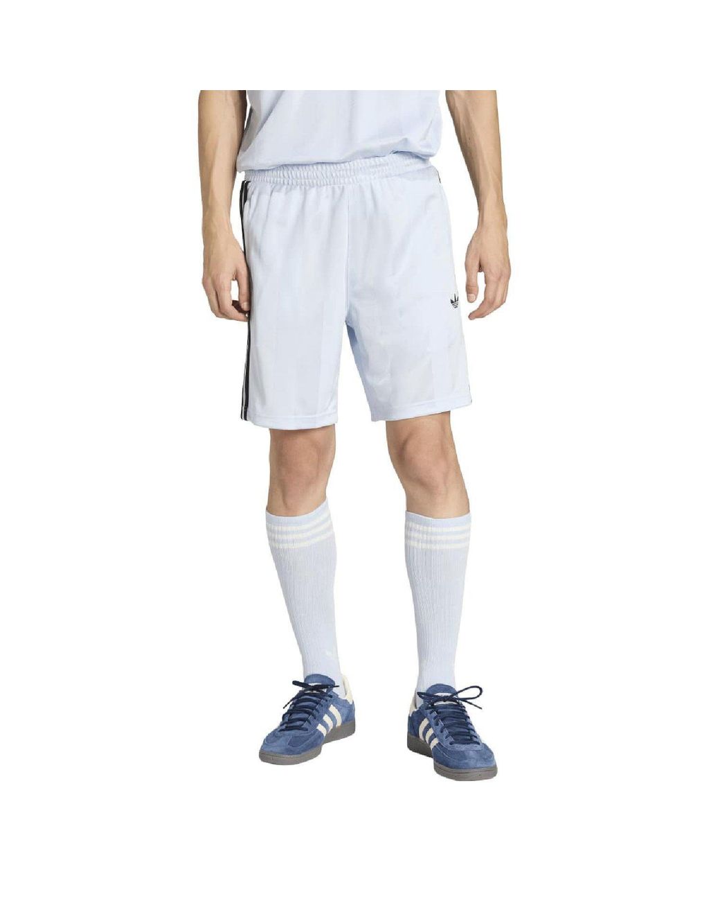 Adidas Originals Blue 3- Stripes Loose Engineered Shorts for men