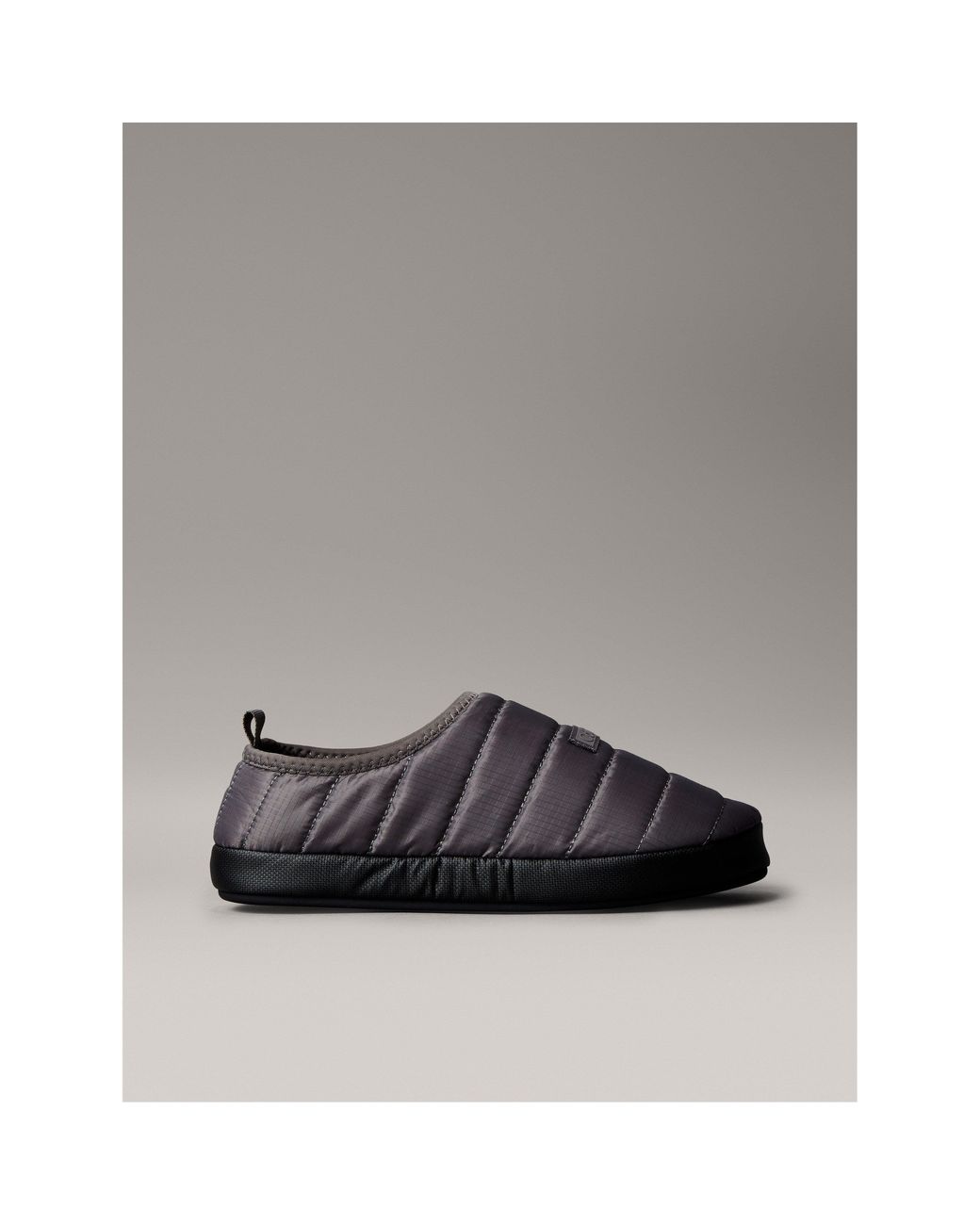 Calvin Klein Gray Puffer Moccasin Slippers for men